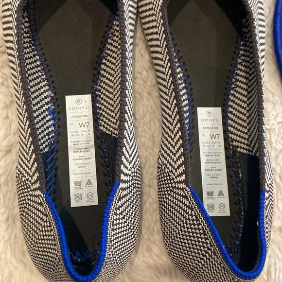 Rothys The Flat Slip On Ballet Shoes size 7 Herringbone - Picture 8 of 10